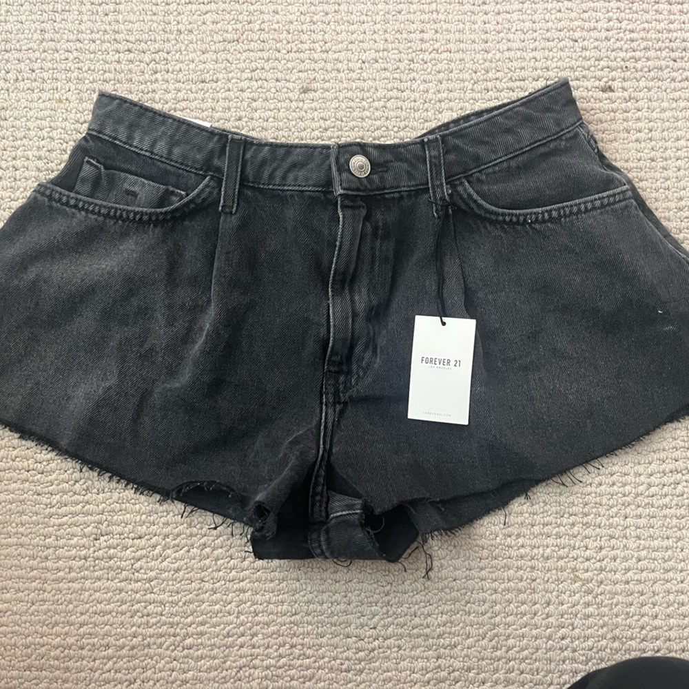 Black denim forever 21 shorts